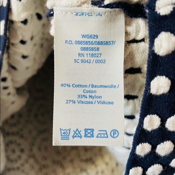 Boden a line navy and white polkadot textured skirt. Free shipping - Picture 7 of 8